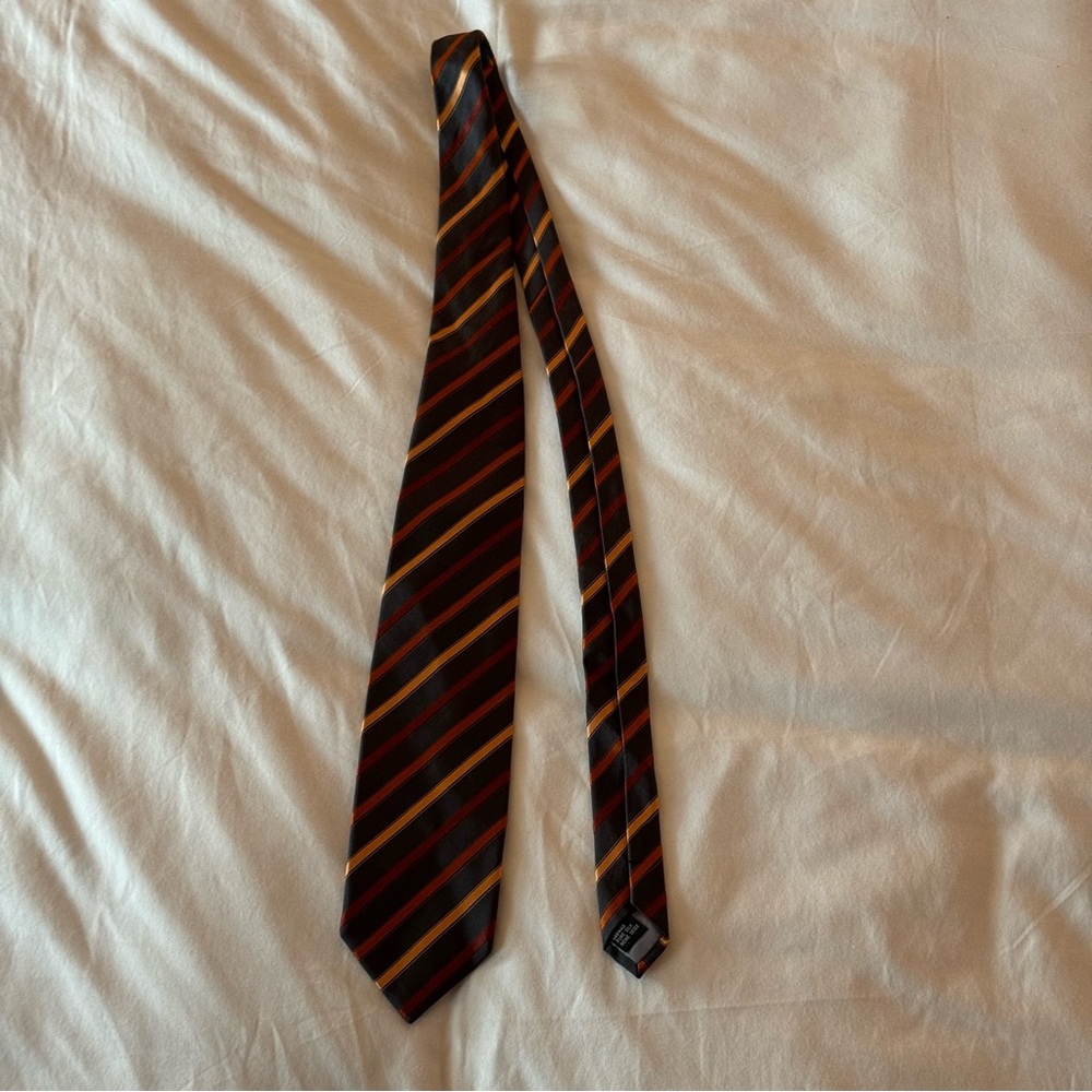 Striped Gray and Orange Tie